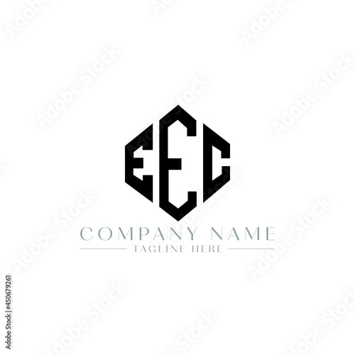 EEC letter logo design with polygon shape. EEC polygon logo monogram. EEC cube logo design. EEC hexagon vector logo template white and black colors. EEC monogram, EEC business and real estate logo. 