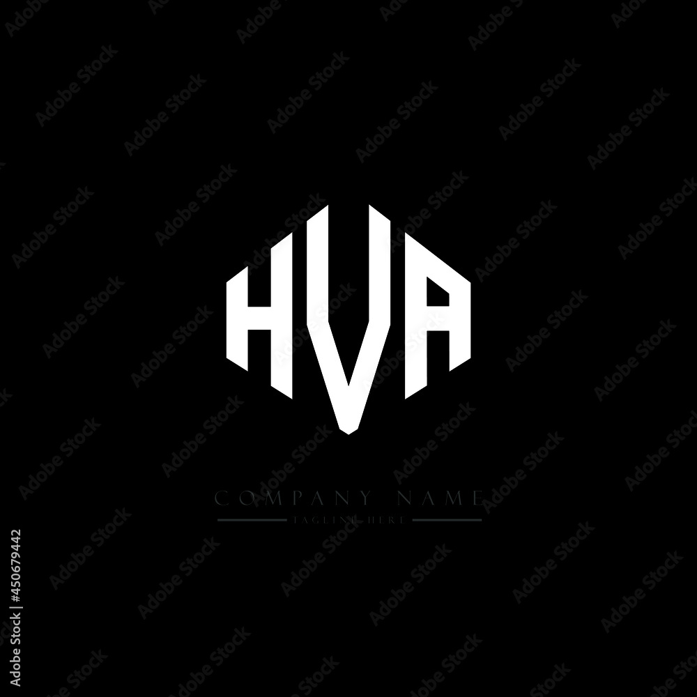 HVA letter logo design with polygon shape. HVA polygon logo monogram. HVA cube logo design. HVA hexagon vector logo template white and black colors. HVA monogram, HVA business and real estate logo. 