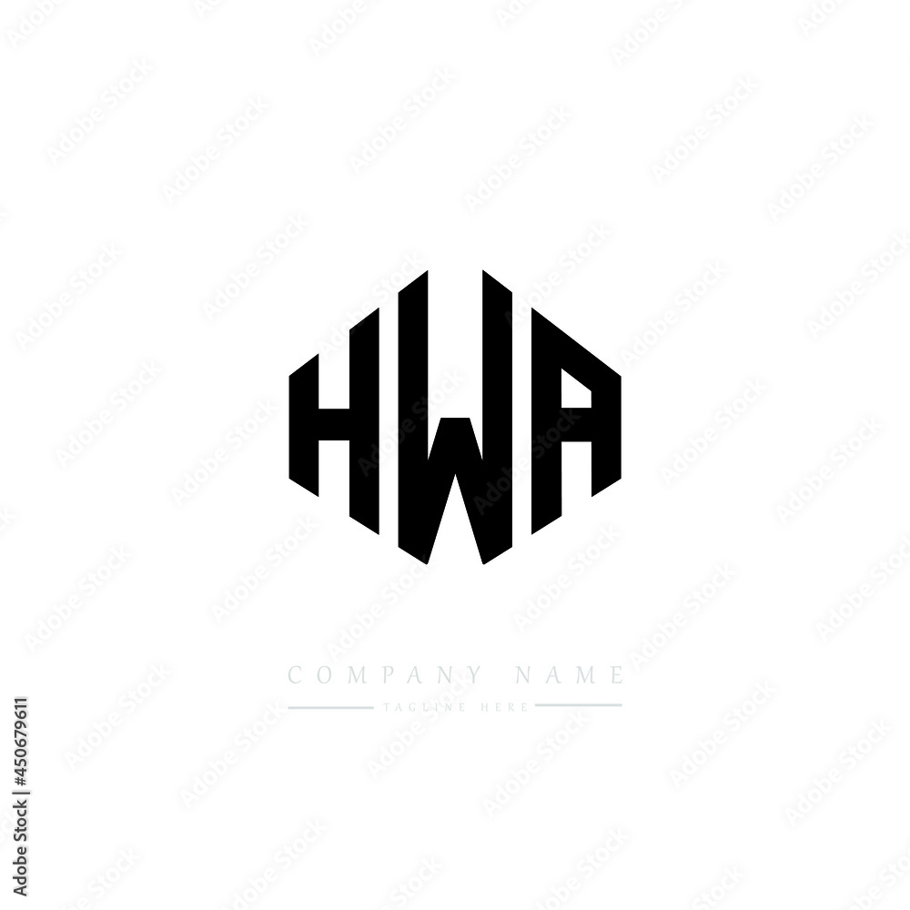 HWA letter logo design with polygon shape. HWA polygon logo monogram. HWA cube logo design. HWA hexagon vector logo template white and black colors. HWA monogram, HWA business and real estate logo. 