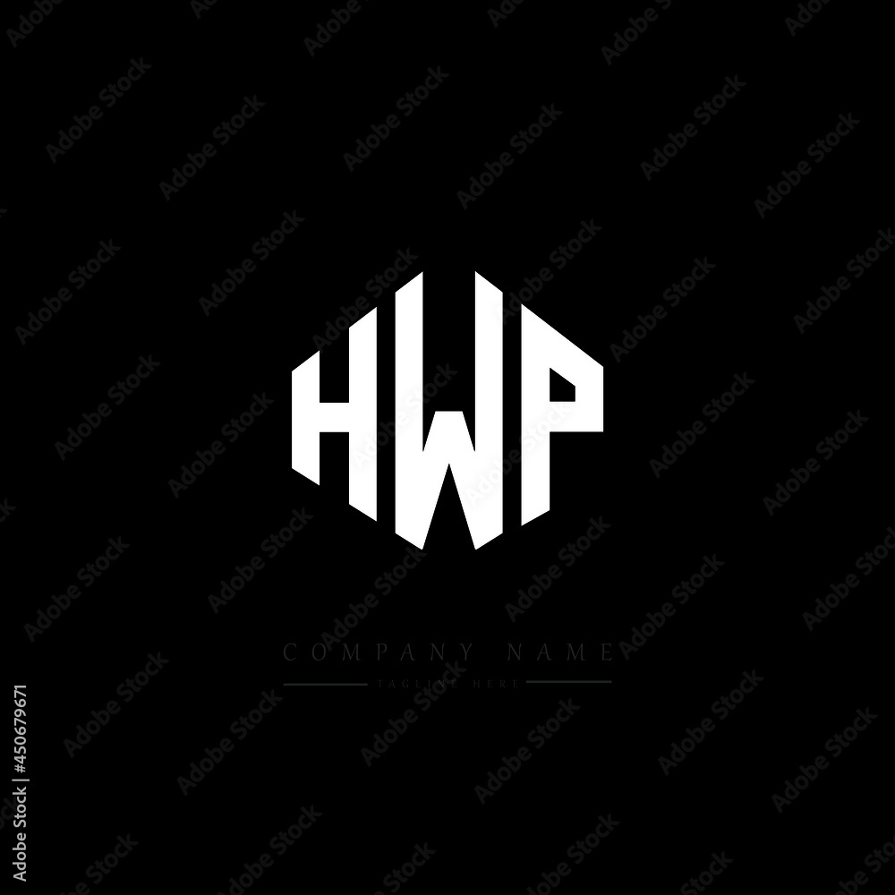 HWP letter logo design with polygon shape. HWP polygon logo monogram. HWP cube logo design. HWP hexagon vector logo template white and black colors. HWP monogram, HWP business and real estate logo. 