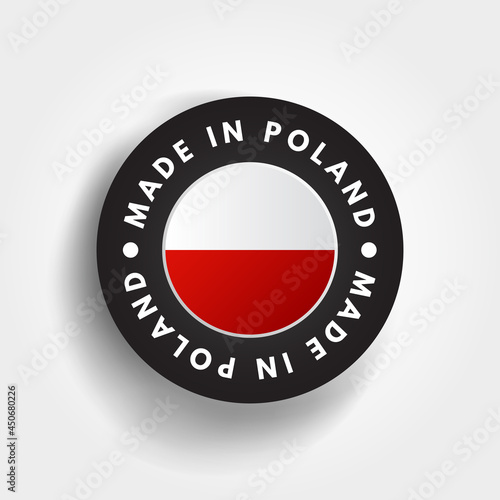 Free Download Made in Poland text emblem badge, concept background - GFXLoad