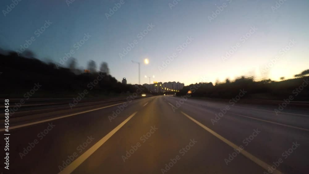 Timelapse, driving at night in Istanbul Timelapse, driving at night in Istanbul