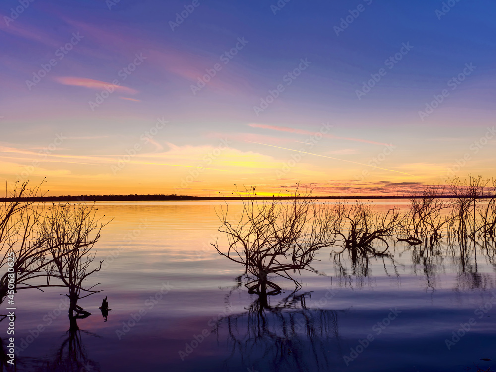 sunset on the lake