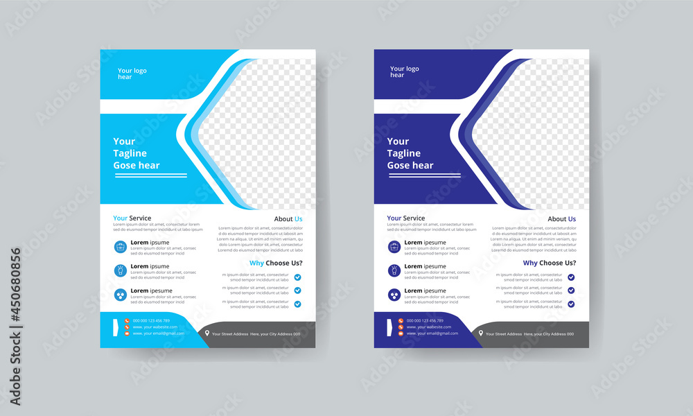 Business Flyer Corporate Flyer Template A4 with Two different color