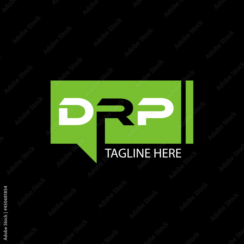 DRP letter logo design on black background.DRP creative initials letter ...