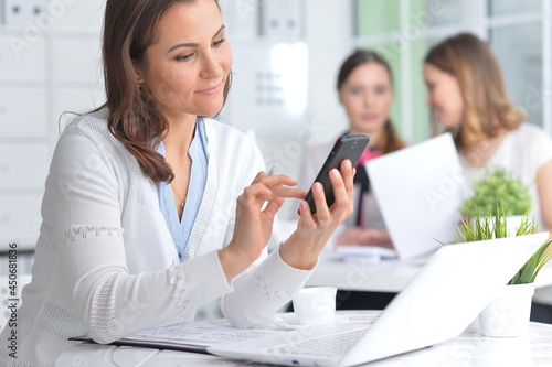 young women working in modern office