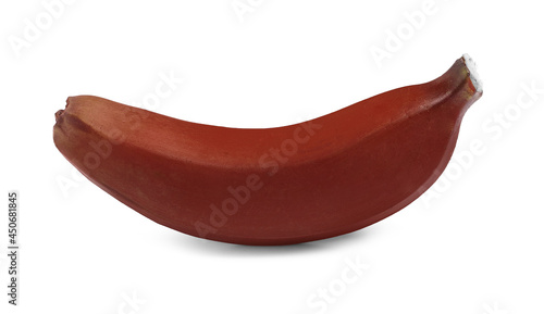 Tasty red baby banana isolated on white