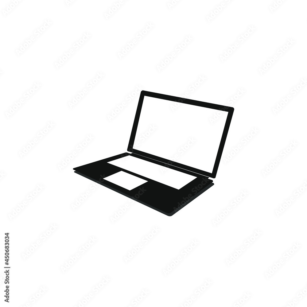 vector laptop seen from the side vector laptop seen from the side