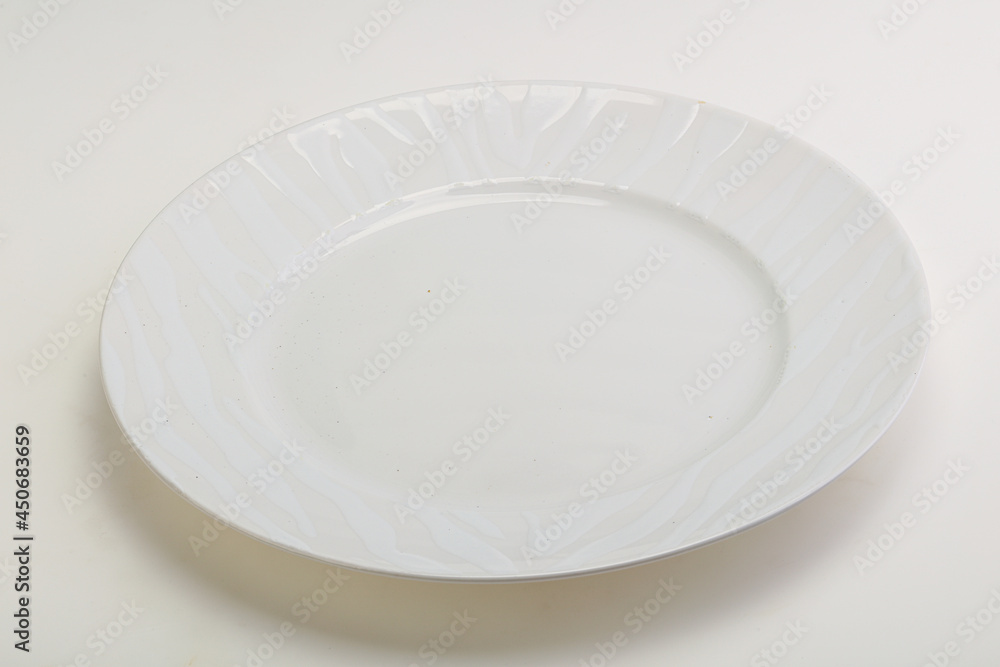 White proclean plate for serving White proclean plate for serving