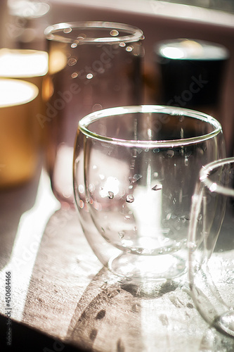 glasses on the table