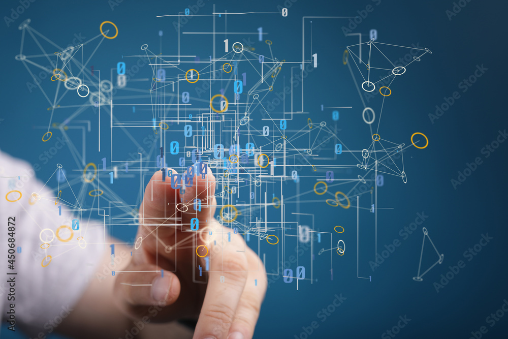 Big data visualization background.Abstract technology Big data visualization background.Abstract technology