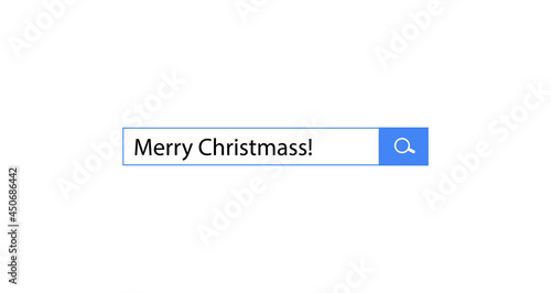 Merry Christmass Search query in search bar for browser. Creative design for celebration and season decoration for xmas holidays branding, new year banner, 2022 calendar cover, greeting card