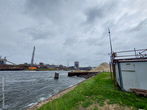 Steel production plant of Tata steel along Noordzeekanaal in IJmuiden photo