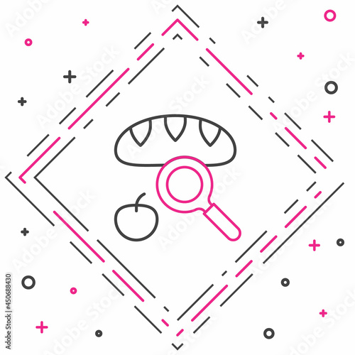 Line Searching for food icon isolated on white background. Homelessness and poverty concept. Colorful outline concept. Vector