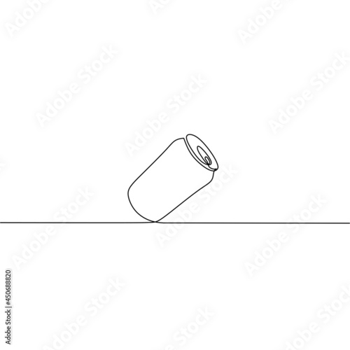 Continuous line drawing of beverage cans, object one line, single line art, hand drawn, vector illustration