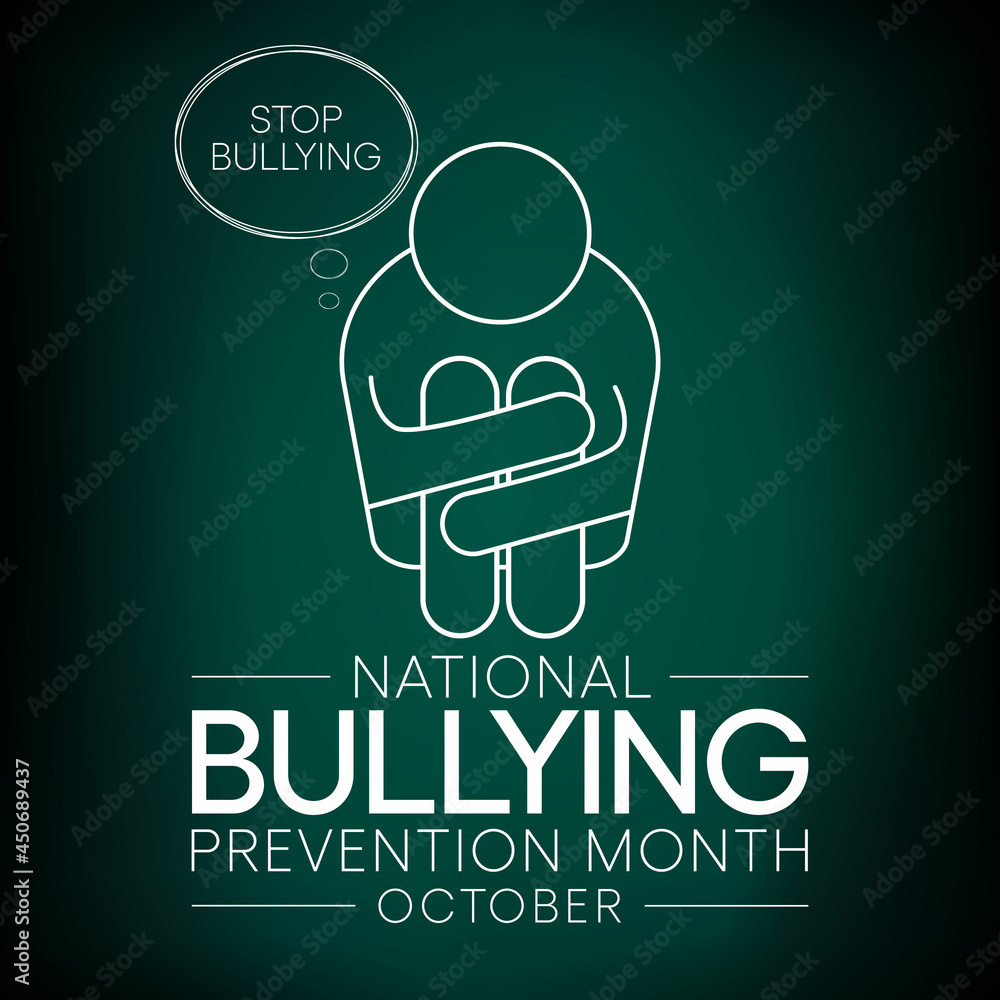 National Bullying prevention month is observed every year in October, to focus and raise awareness on bullying. Vector illustration National Bullying prevention month is observed every year in October, to focus and raise awareness on bullying. Vector illustration
