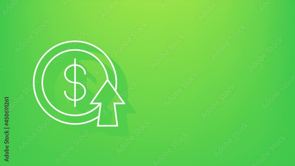 Profit money or budget. Cash and rising graph arrow up, concept of business success.Motion graphics. Profit money or budget. Cash and rising graph arrow up, concept of business success.Motion graphics.