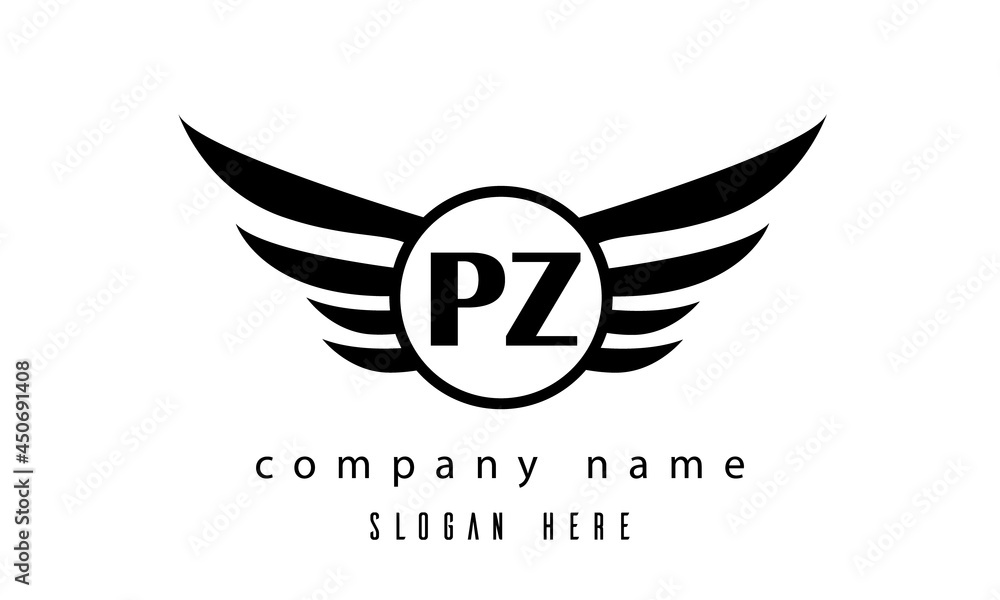 PZ wings latter logo PZ wings latter logo