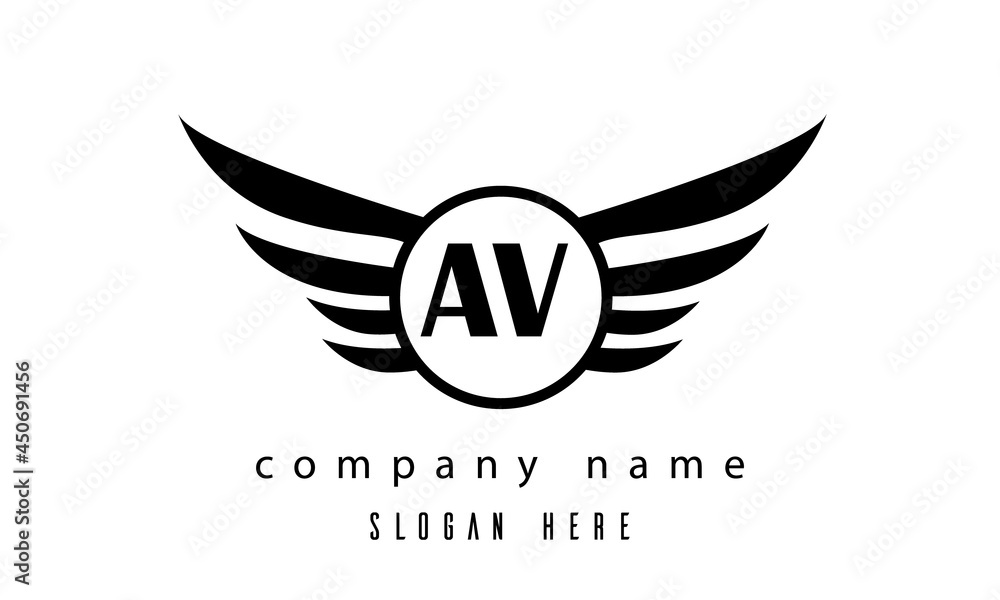 Fototapeta premium AV wings latter logo