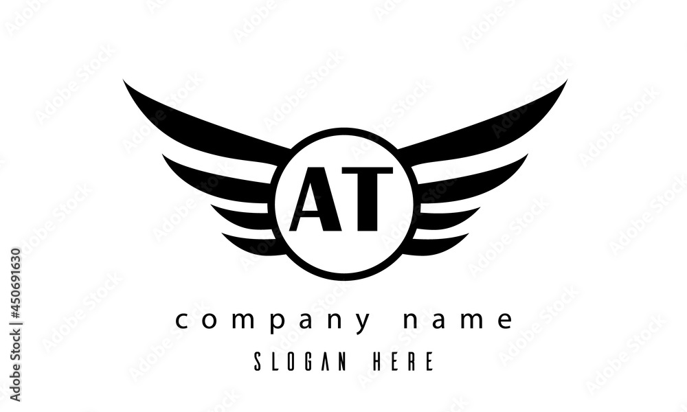 Fototapeta premium AT wings latter logo