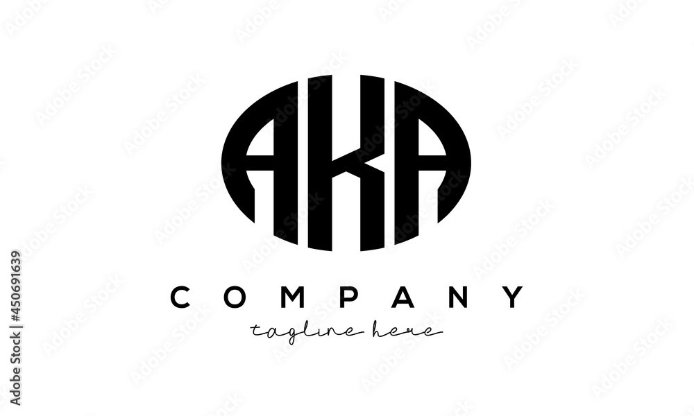 AKA three Letters creative circle logo design