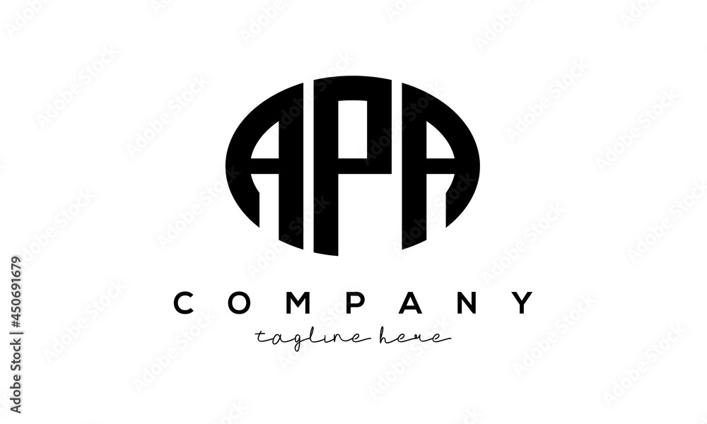 APA three Letters creative circle logo design