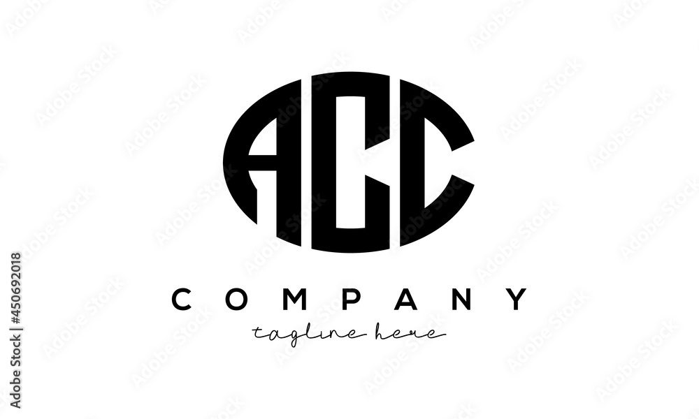 ACC three Letters creative circle logo design