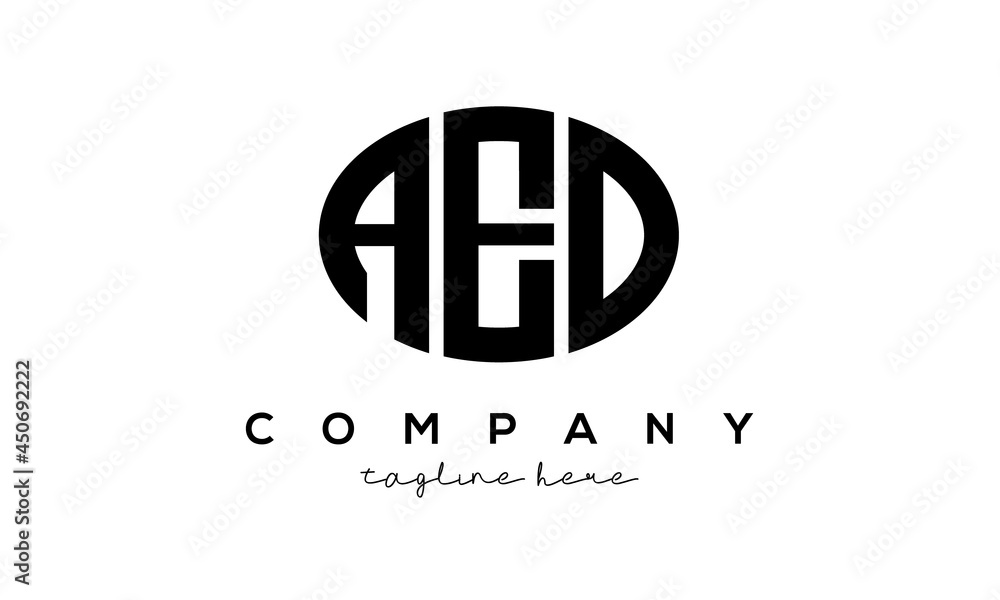 AED three Letters creative circle logo design