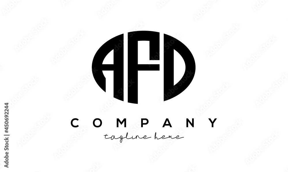 AFD three Letters creative circle logo design AFD three Letters creative circle logo design