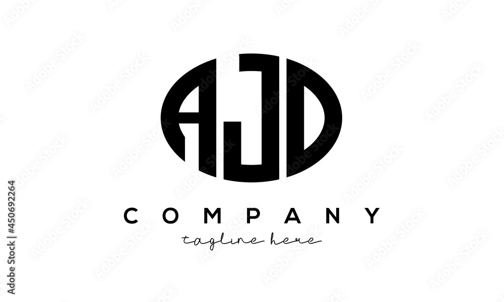 AJD three Letters creative circle logo design