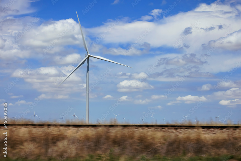 Wind turbines generate electricity in West Texas.