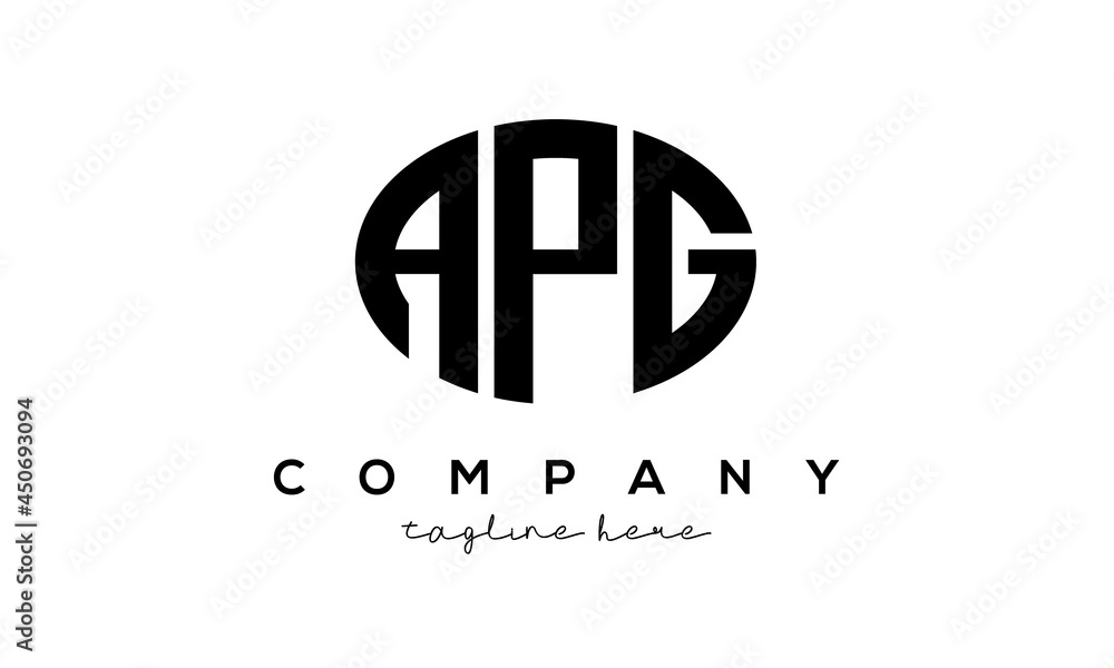 APG three Letters creative circle logo design APG three Letters creative circle logo design