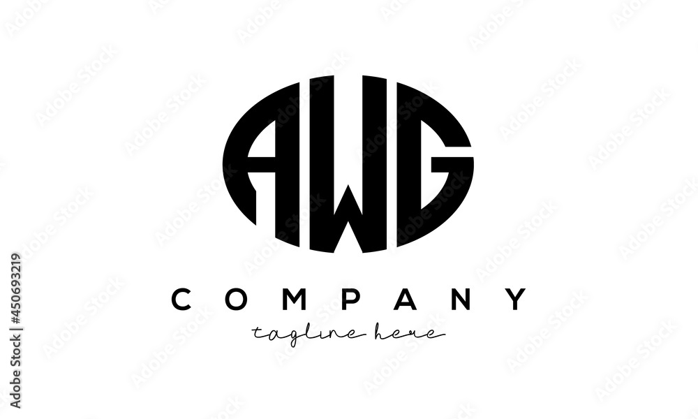 AWG three Letters creative circle logo design AWG three Letters creative circle logo design