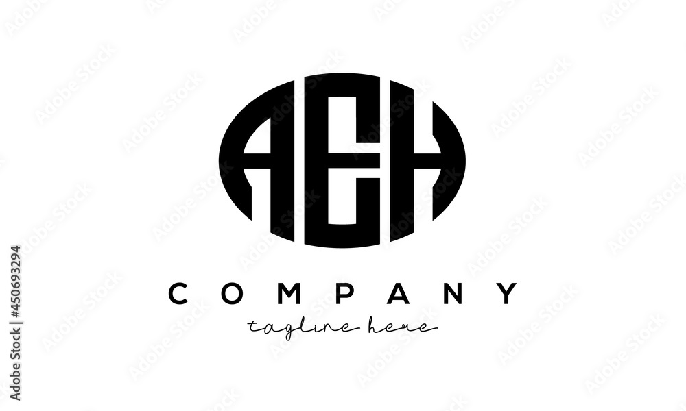AEH three Letters creative circle logo design AEH three Letters creative circle logo design