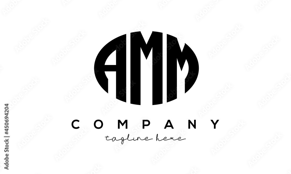 AMM three Letters creative circle logo design AMM three Letters creative circle logo design