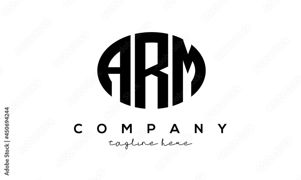ARM three Letters creative circle logo design