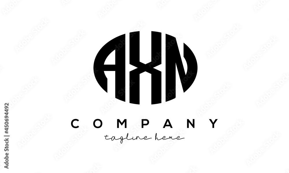AXN three Letters creative circle logo design AXN three Letters creative circle logo design