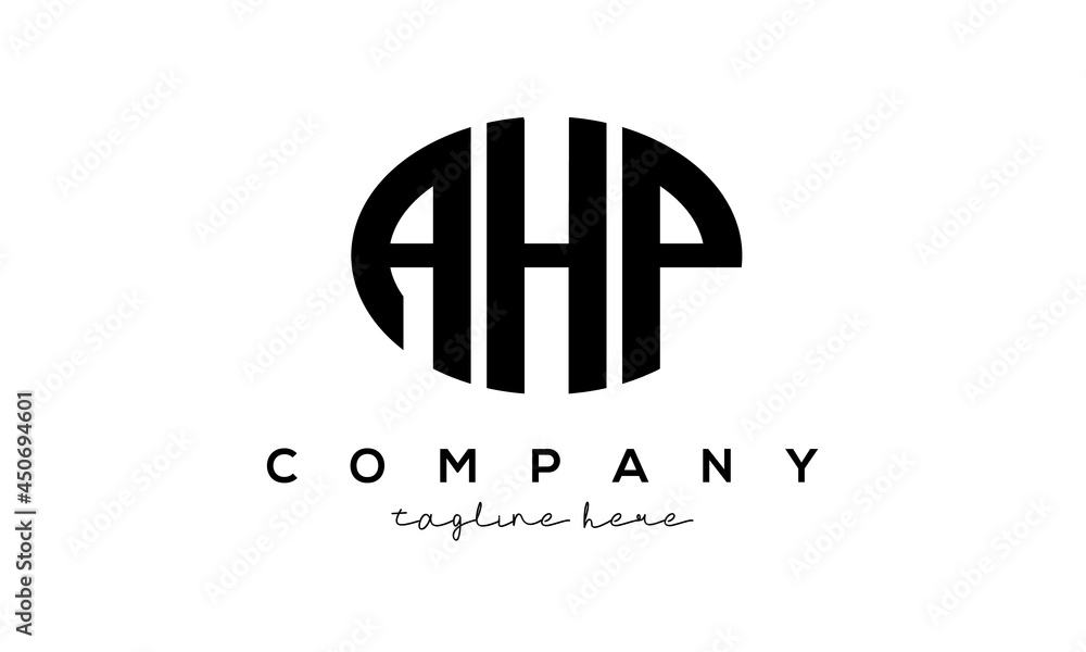 AHP three Letters creative circle logo design AHP three Letters creative circle logo design