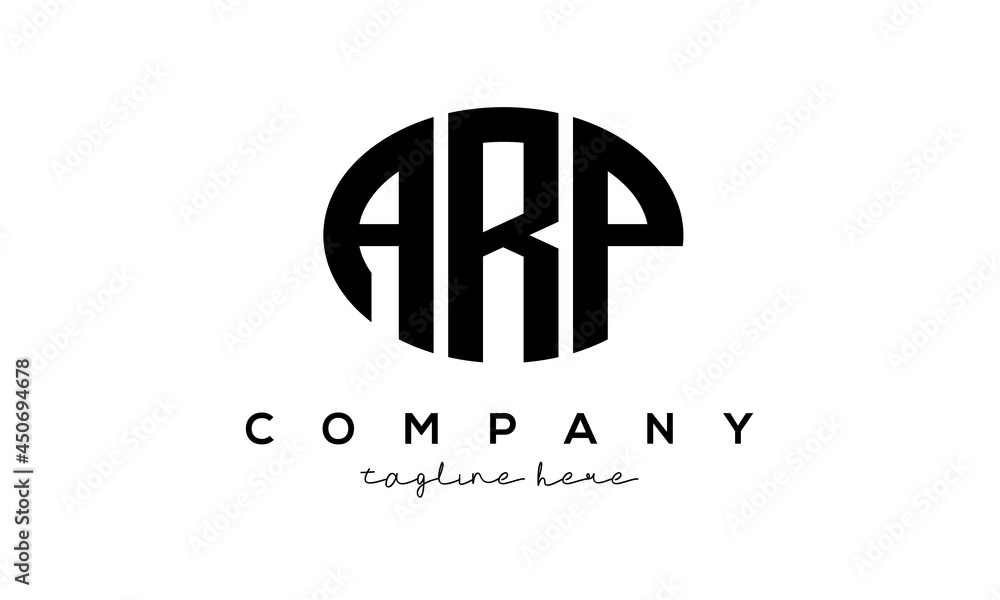 ARP three Letters creative circle logo design ARP three Letters creative circle logo design