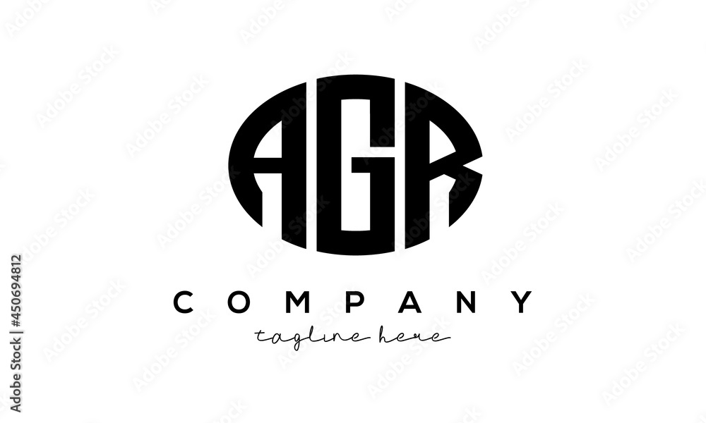AGR three Letters creative circle logo design