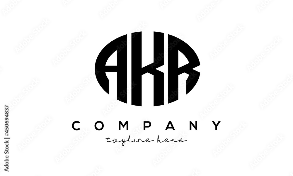 AKR three Letters creative circle logo design AKR three Letters creative circle logo design