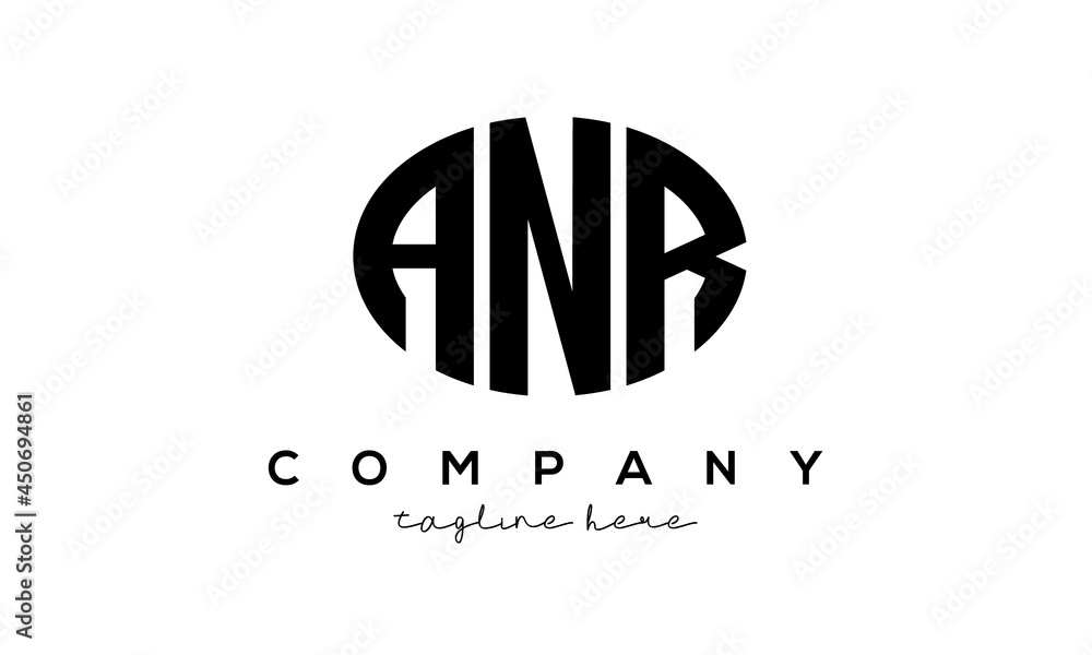 ANR three Letters creative circle logo design ANR three Letters creative circle logo design