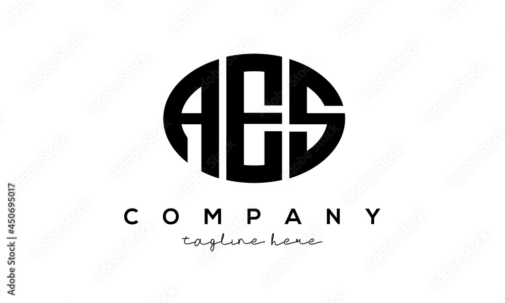 AES three Letters creative circle logo design