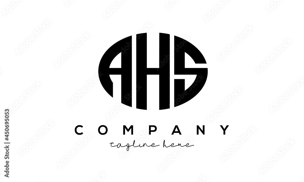 AHS three Letters creative circle logo design AHS three Letters creative circle logo design