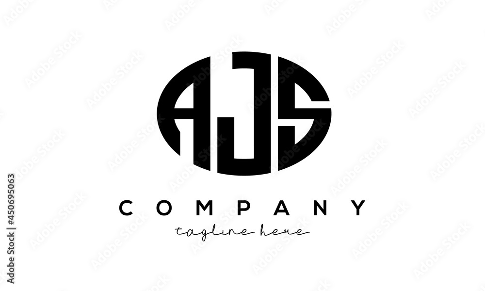 AJS three Letters creative circle logo design AJS three Letters creative circle logo design