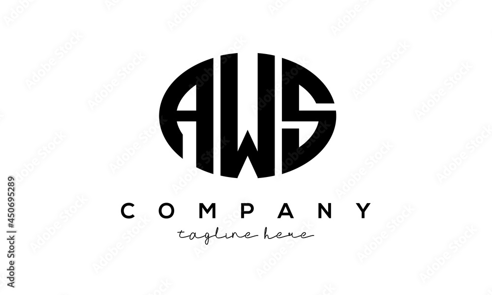 AWS three Letters creative circle logo design AWS three Letters creative circle logo design