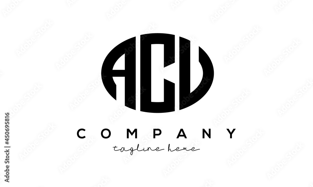 ACV three Letters creative circle logo design