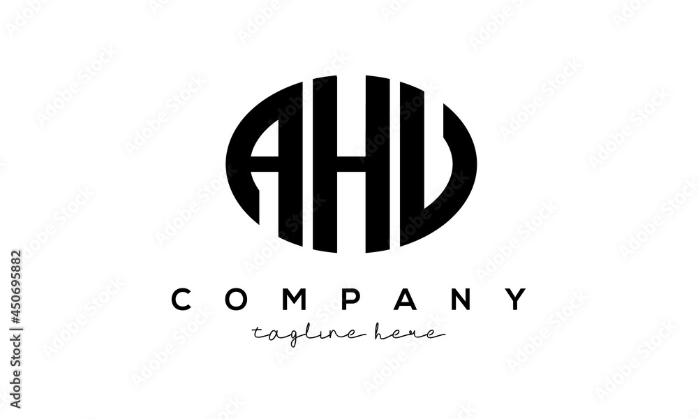 AHV three Letters creative circle logo design