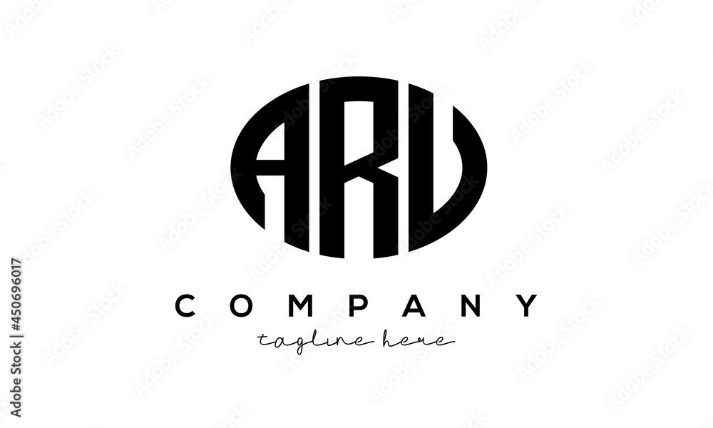 ARV three Letters creative circle logo design ARV three Letters creative circle logo design