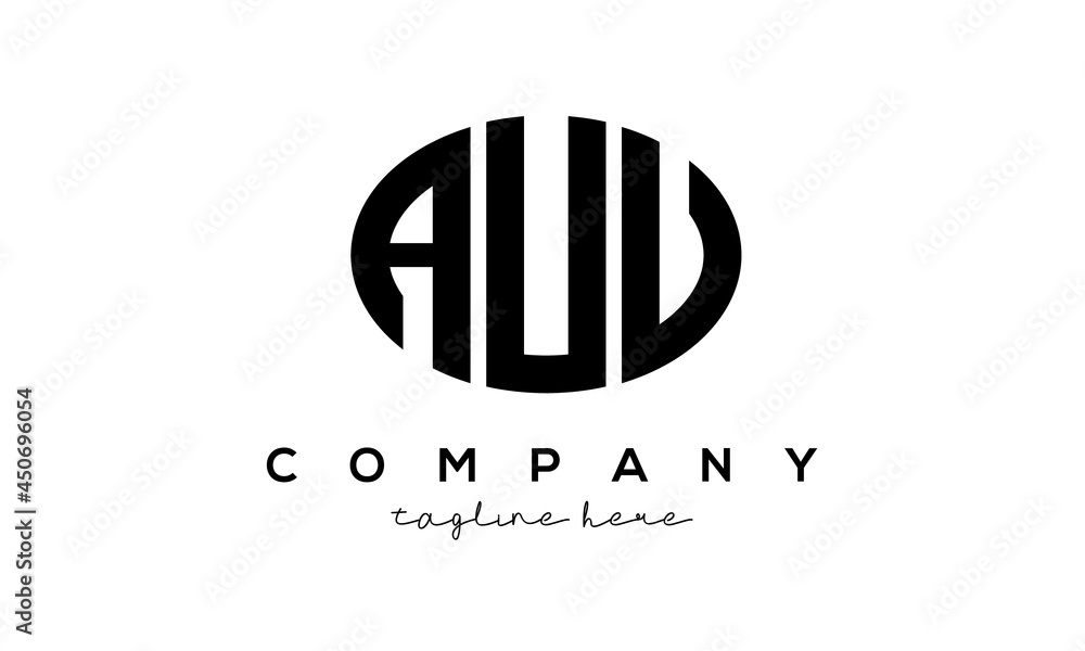 AUV three Letters creative circle logo design AUV three Letters creative circle logo design